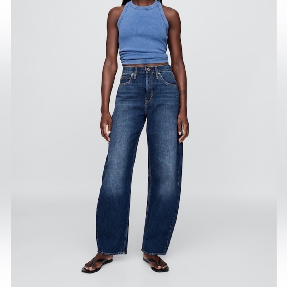 GAP High-Rise Barrel Jeans, dark indigo